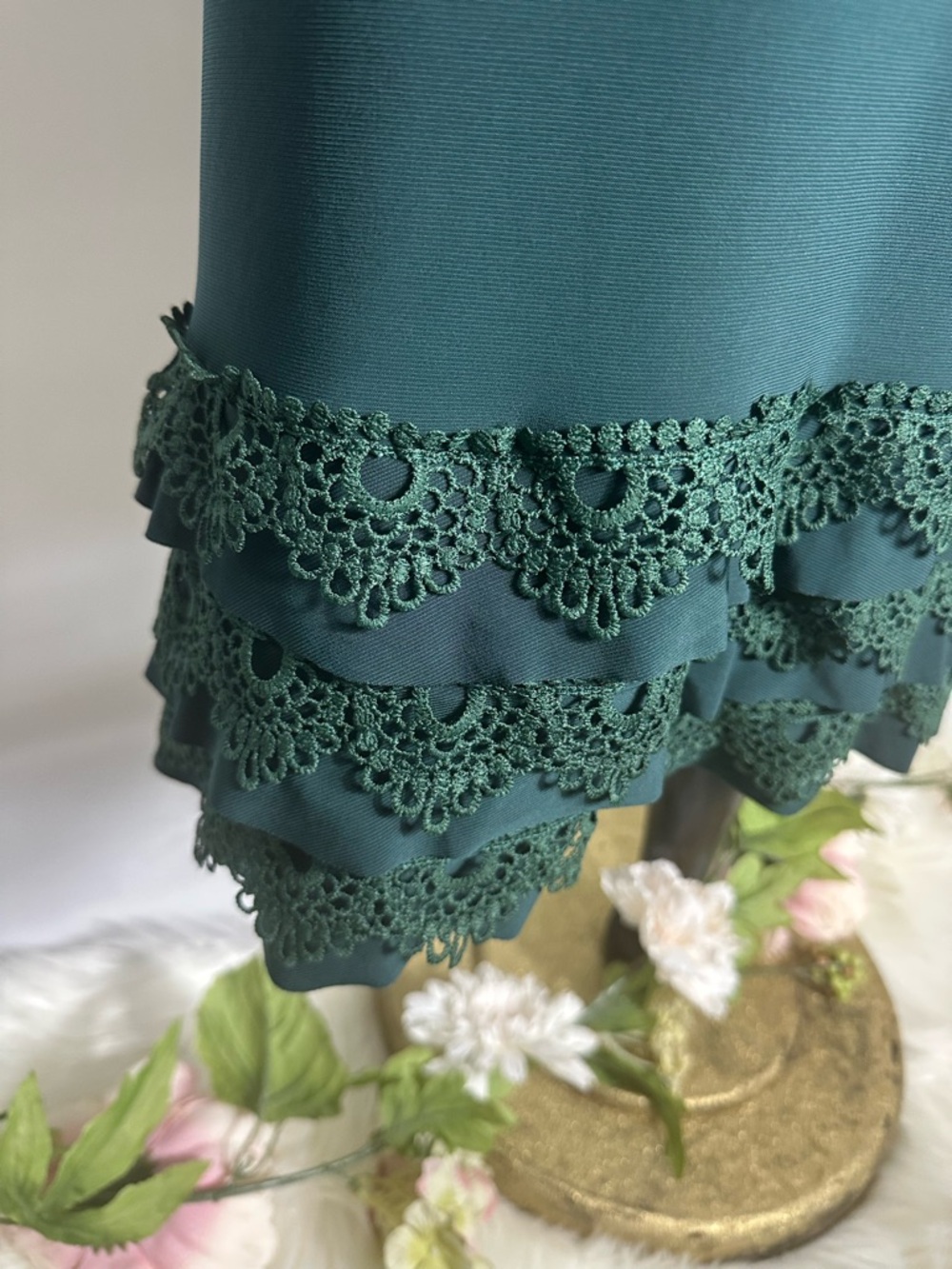 Unk Teal Lace-Trim Midi Skirt - Picture 3 of 3
